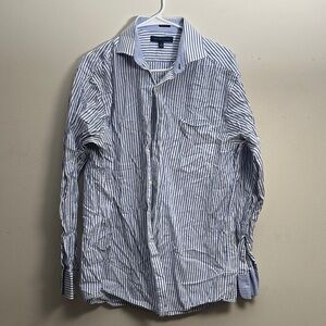 Tommy Hilfiger Blue and White Striped Casual Shirt